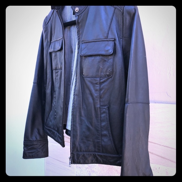 Women’s L Members Only Moto black leather jacket